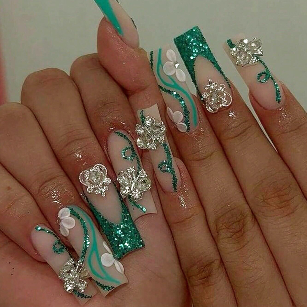 Nail Extension Tips - تابوت طويل يضغط على الأظافر ،