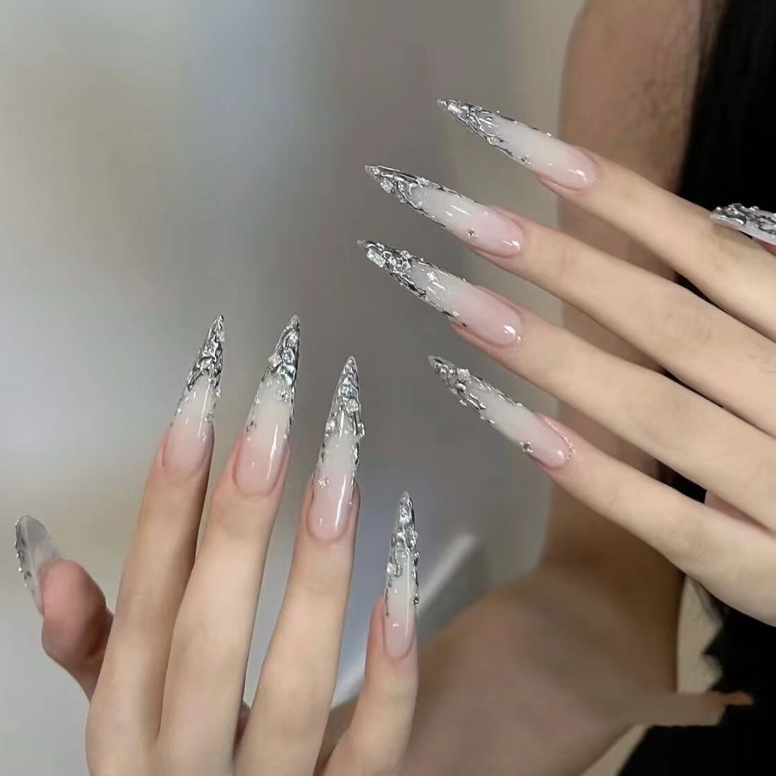 Yk2 الأبيض التدرج المذهبة والم - مراجعة Nail Extension Tips وسعره