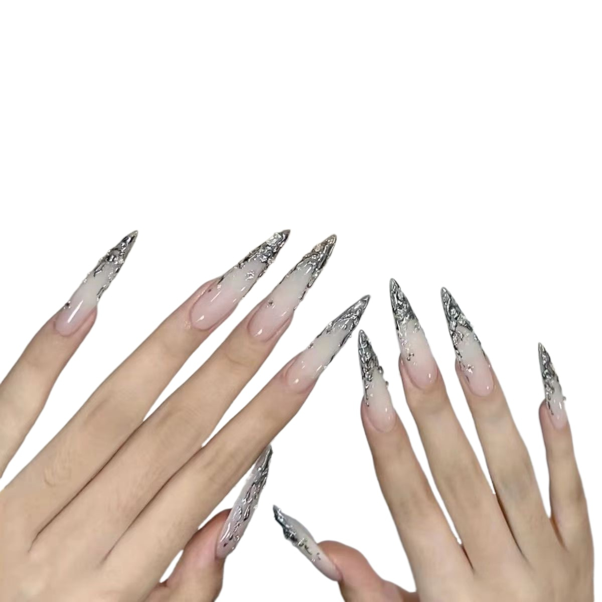 Yk2 الأبيض التدرج المذهبة والم - مراجعة Nail Extension Tips وسعره