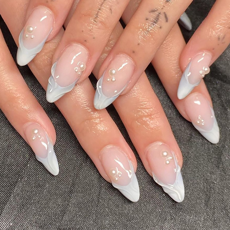 24 قطعة بسيطة الأخضر الفرنسية  - مراجعة Nail Extension Tips وسعره